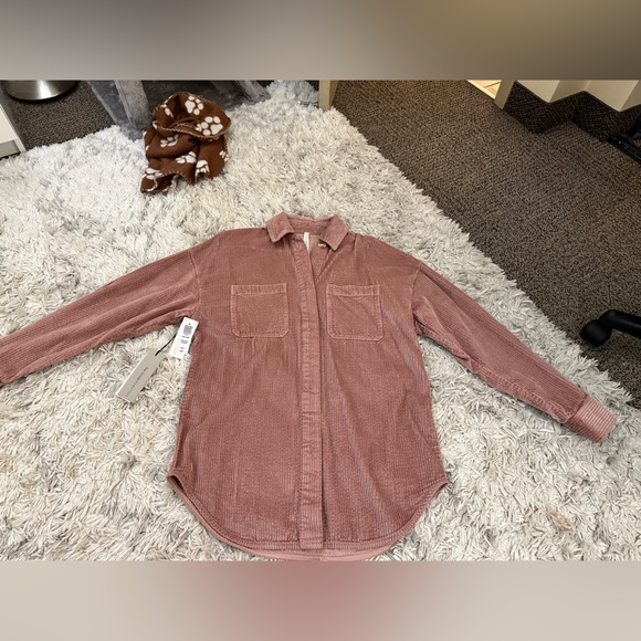 Pink corduroy shirt Jacket - Picture 2 of 5